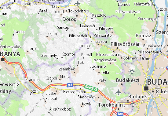Perbál Map