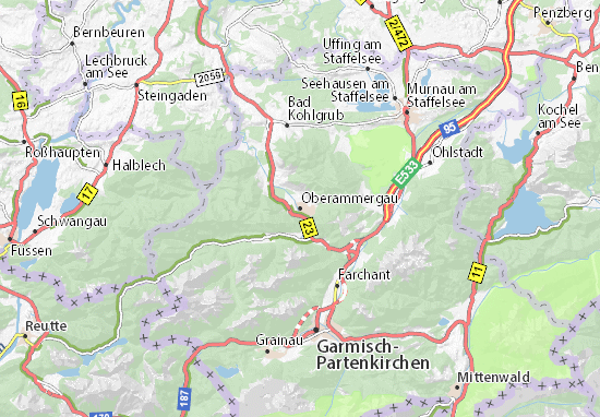 Karte Stadtplan Oberammergau