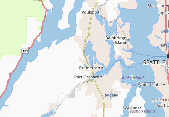 Kaart Plattegrond Erlands Point-Kitsap Lake