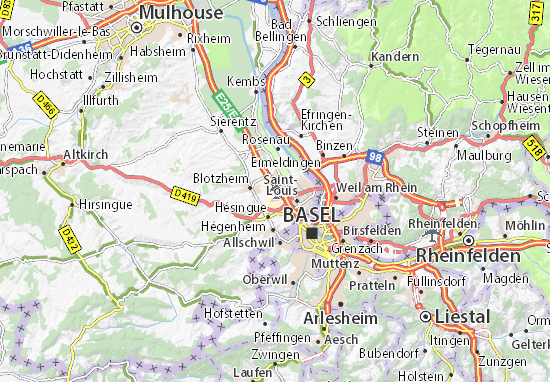 Kaart Plattegrond Aéroport de Bâle-Mulhouse