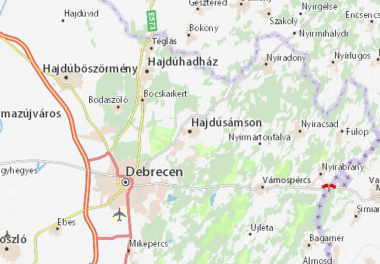Hajdúsámson Map