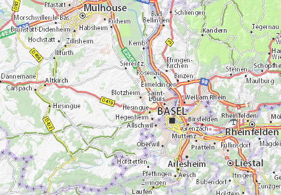 Kaart Plattegrond Blotzheim