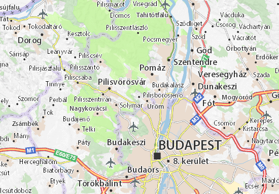 Karte Stadtplan Pilisborosjenő