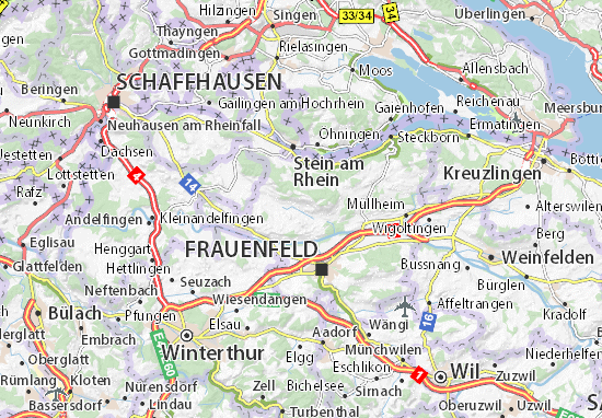 Karte Stadtplan Hüttwilen