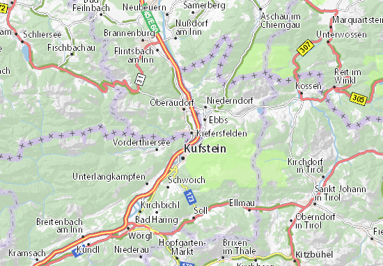Karte Stadtplan Kiefersfelden