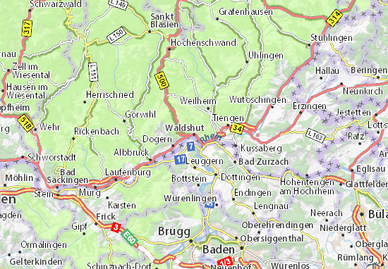 Karte Stadtplan Waldshut