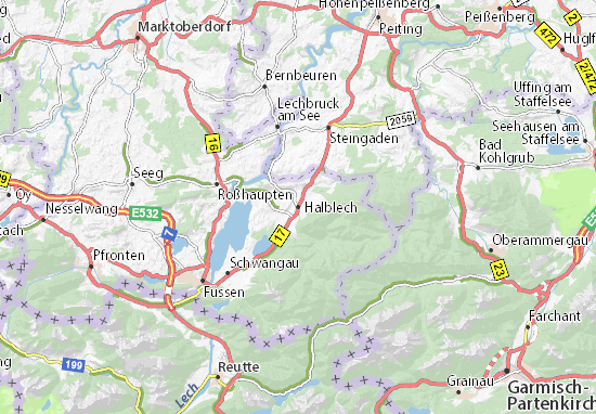 Karte Stadtplan Halblech