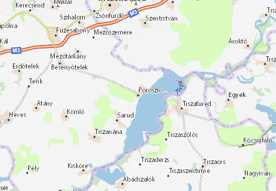 Kaart Plattegrond Poroszló
