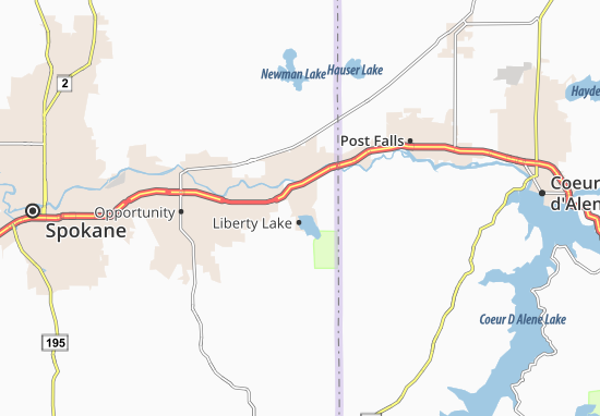 Karte Stadtplan Liberty Lake