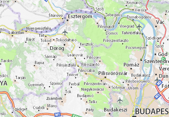 Piliscsév Map