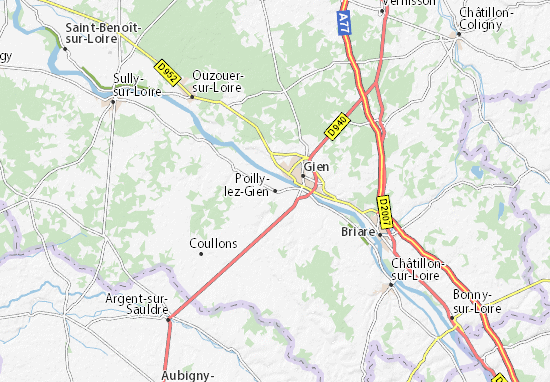 Karte Stadtplan Poilly-lez-Gien