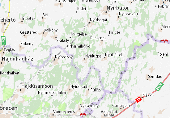 Nyírlugos Map