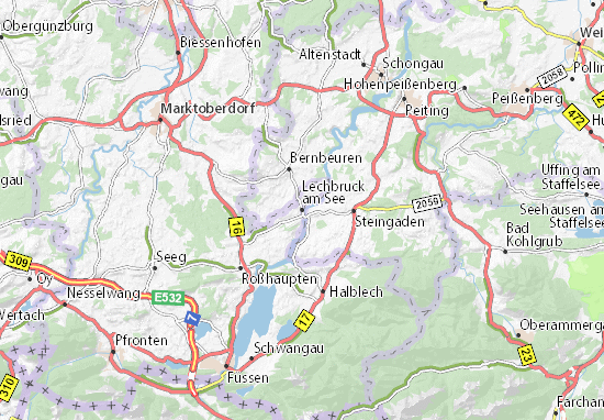 Karte Stadtplan Lechbruck am See