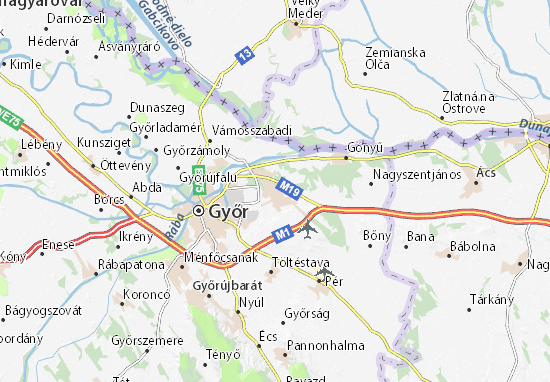 Karte Stadtplan Győr