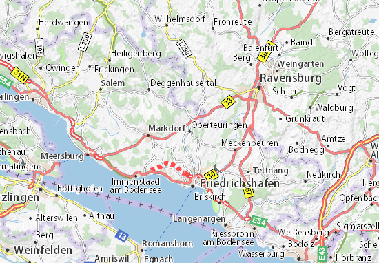 Karte Stadtplan Oberteuringen