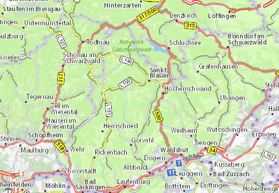 Karte Stadtplan Wittenschwand