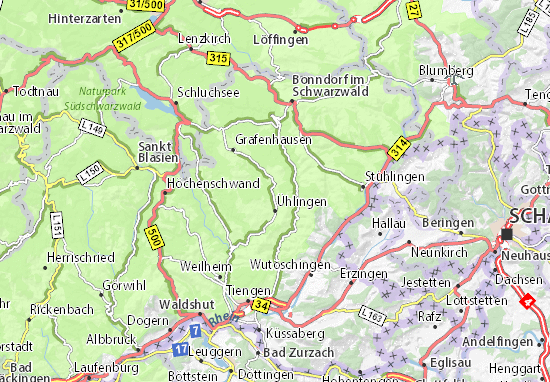 Mapa Ühlingen-Birkendorf