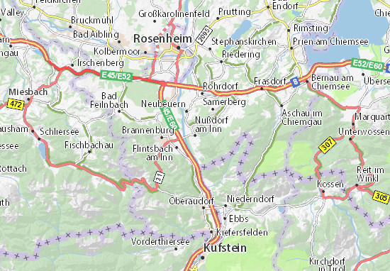 Karte Stadtplan Nußdorf am Inn