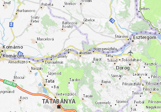 Karte Stadtplan Lábatlan