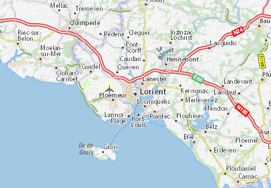Karte Stadtplan Lorient