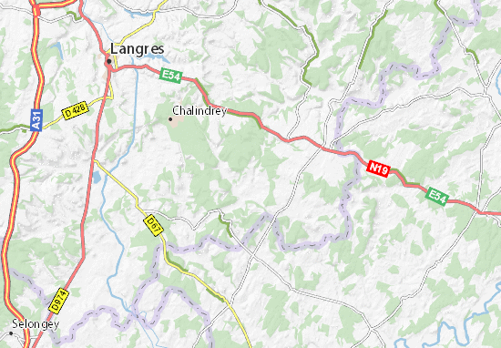 Kaart Plattegrond Bussières-lès-Belmont
