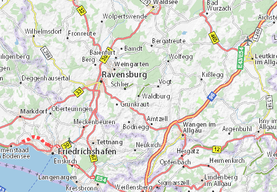 Karte Stadtplan Waldburg
