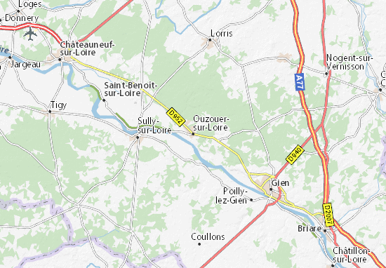 Kaart Plattegrond Ouzouer-sur-Loire