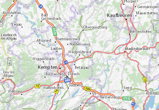 Karte Stadtplan Wildpoldsried