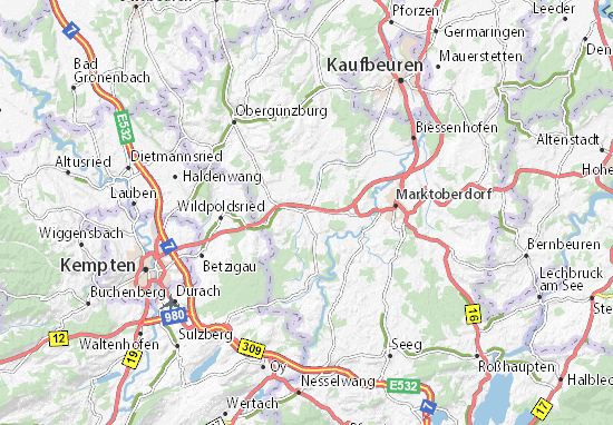 Karte Stadtplan Unterthingau