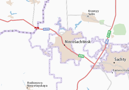 Kaart Plattegrond Novošachtinsk