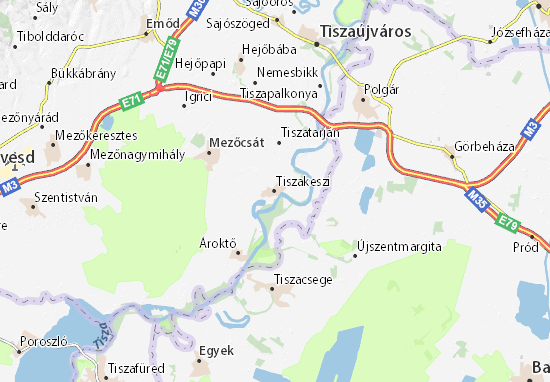 Karte Stadtplan Tiszakeszi