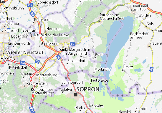 Karte Stadtplan Sankt Margarethen im Burgenland