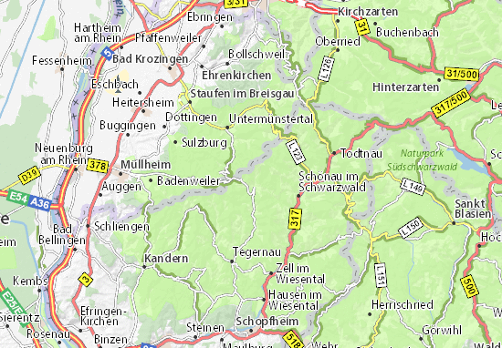 Mapa Neuenweg-Hinterheubronn