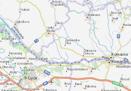 Karte Stadtplan Zemianska Olča