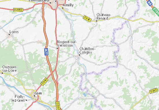 Kaart Plattegrond Châtillon-Coligny