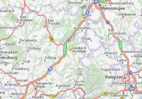 Carte-Plan Leutkirch im Allgäu