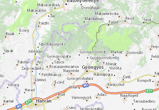 Karte Stadtplan Gyöngyösoroszi