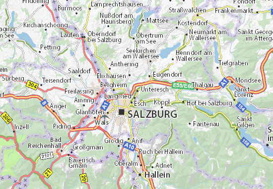 Karte Stadtplan Hallwang-Mayfwies