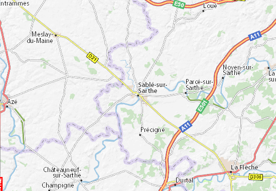 Kaart Plattegrond Sablé-sur-Sarthe