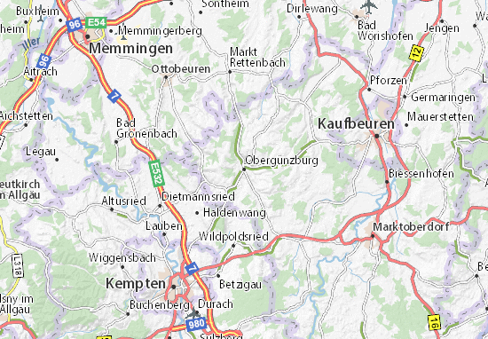 Karte Stadtplan Obergünzburg