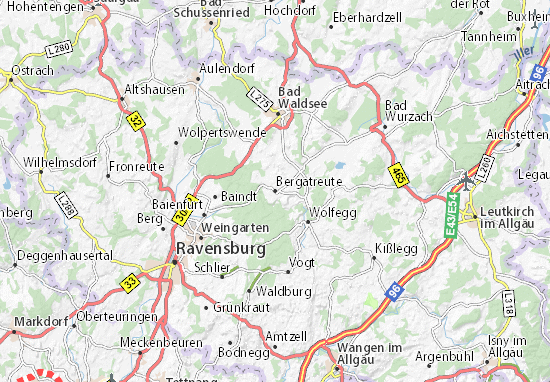 Karte Stadtplan Bergatreute