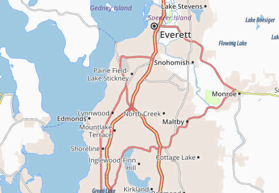 Karte Stadtplan Martha Lake