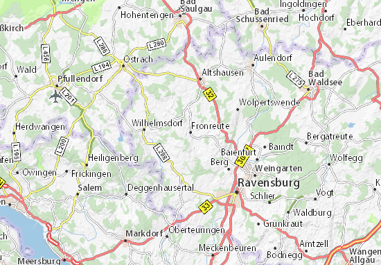 Karte Stadtplan Fronreute