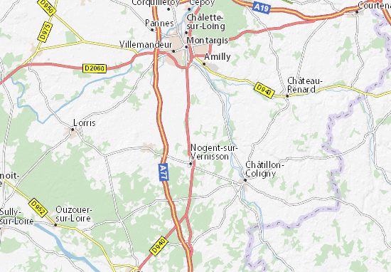 Mapa Pressigny-les-Pins