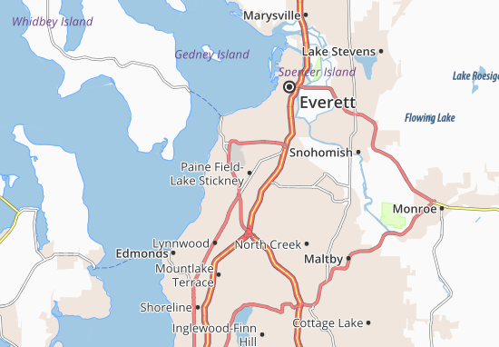 Karte Stadtplan Paine Field-Lake Stickney
