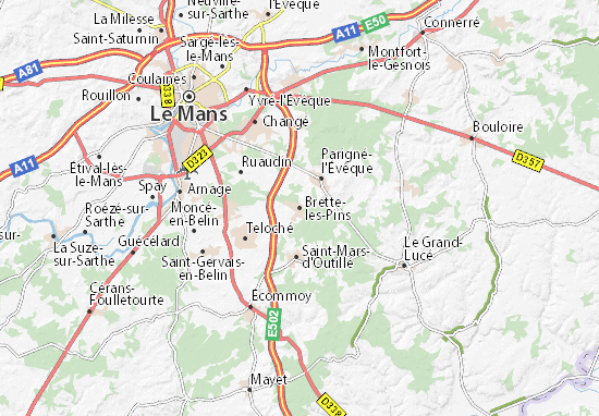Karte Stadtplan Brette-les-Pins