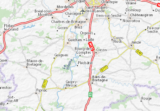 Karte Stadtplan Bourg-des-Comptes