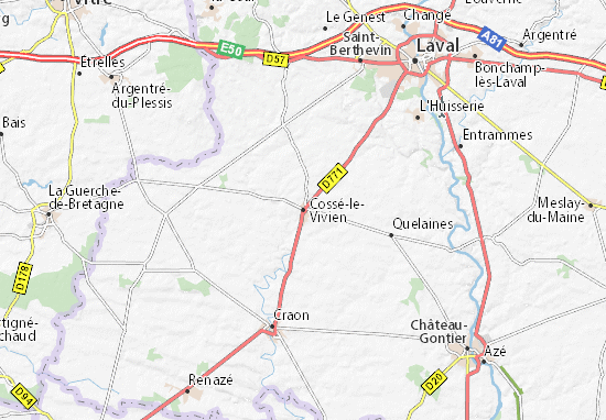 Karte Stadtplan Cossé-le-Vivien