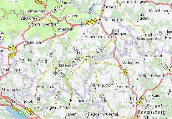 Karte Stadtplan Ostrach
