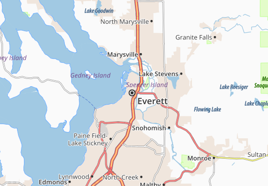 Kaart Plattegrond Everett